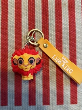 Disney Lion King Red & Yellow Simba Keychain with Yellow Strap